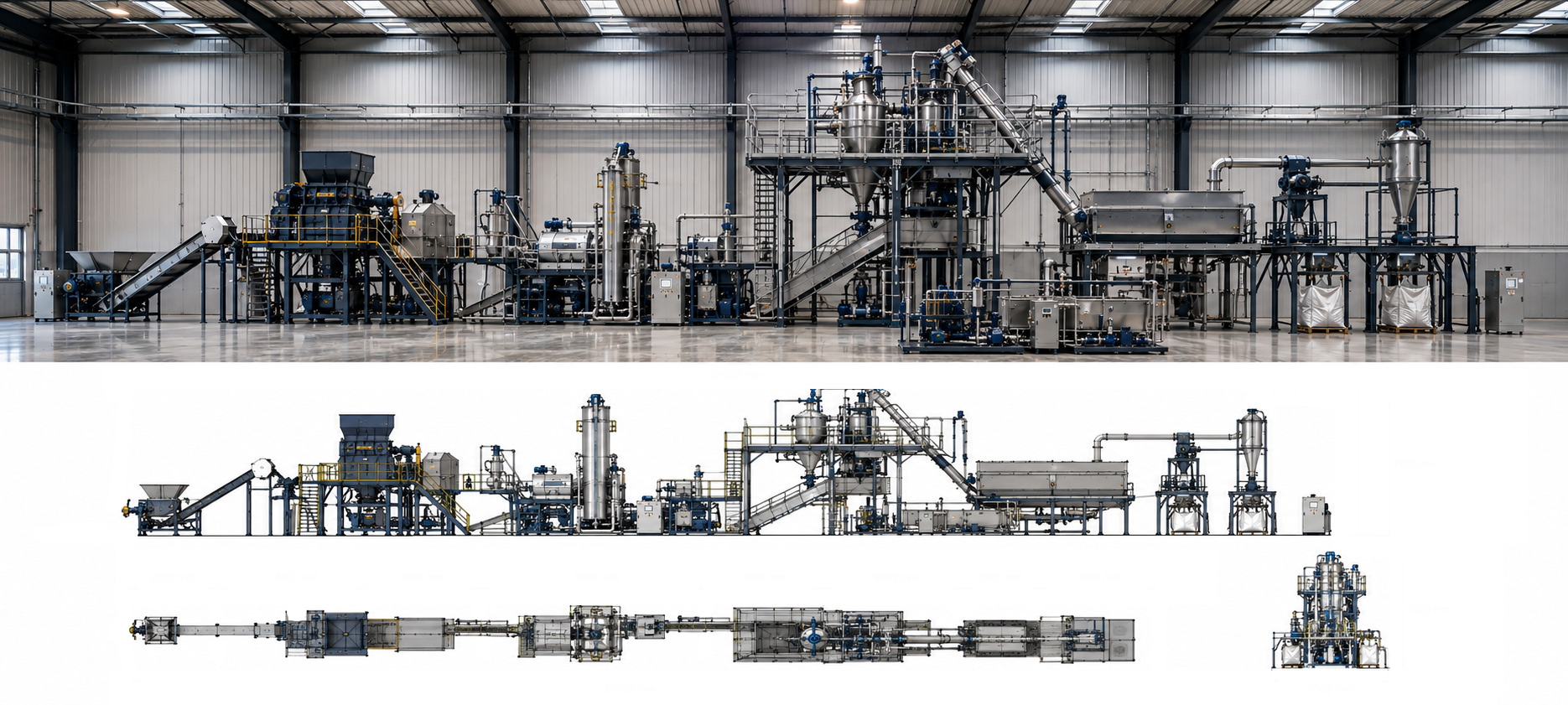 Ligne de lavage et de préparation des matières plastiques installée par SANDOZ Green Industries
