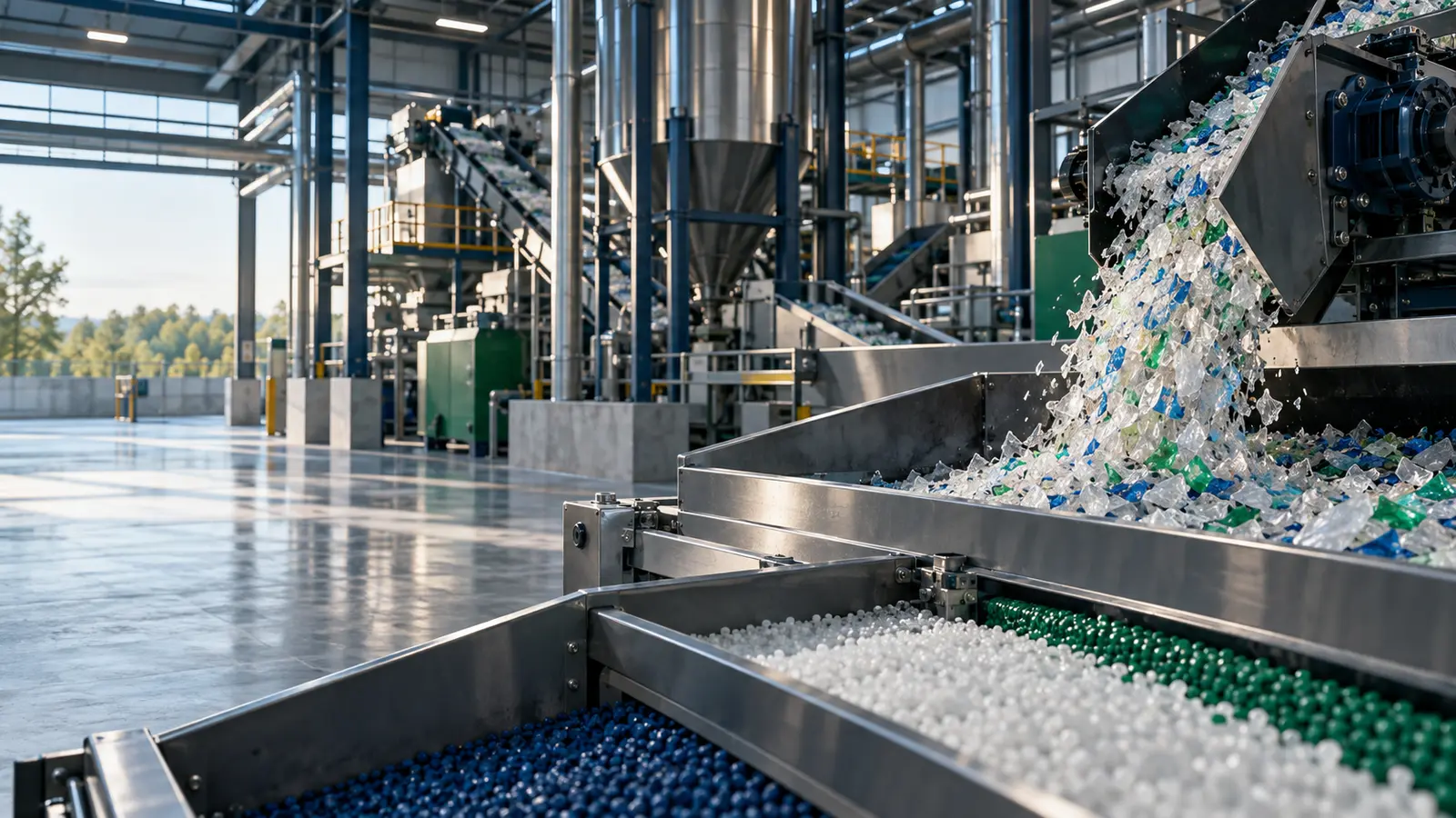 Installation de préparation de matières secondaires transformées en granulés industriels